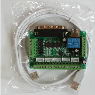 5 Axis Mach3 CNC Stepper Motor Driver Adapter Interface Breakout Board with USB Cable
