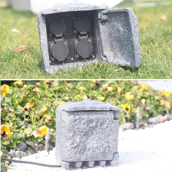 Outdoor Garden Electrical Power Outlet Socket Box Resin Enclosure
