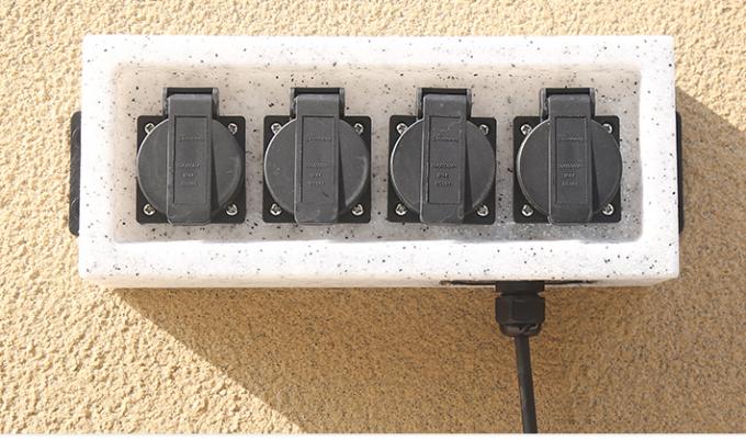 Outdoor Wall Mounted Electrical Power Socket Outlet Imitation Marble Polyethylene Plastic