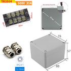 600V 35A Teminal Blocks with Sealed Die-cast Aluminum Enclosure Case Project Junction Box 86*76*57mm