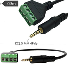3.5mm 4-Pole Stereo Headphone Audio Male Plug to Screw Terminals Block Adapter Expansion Cable