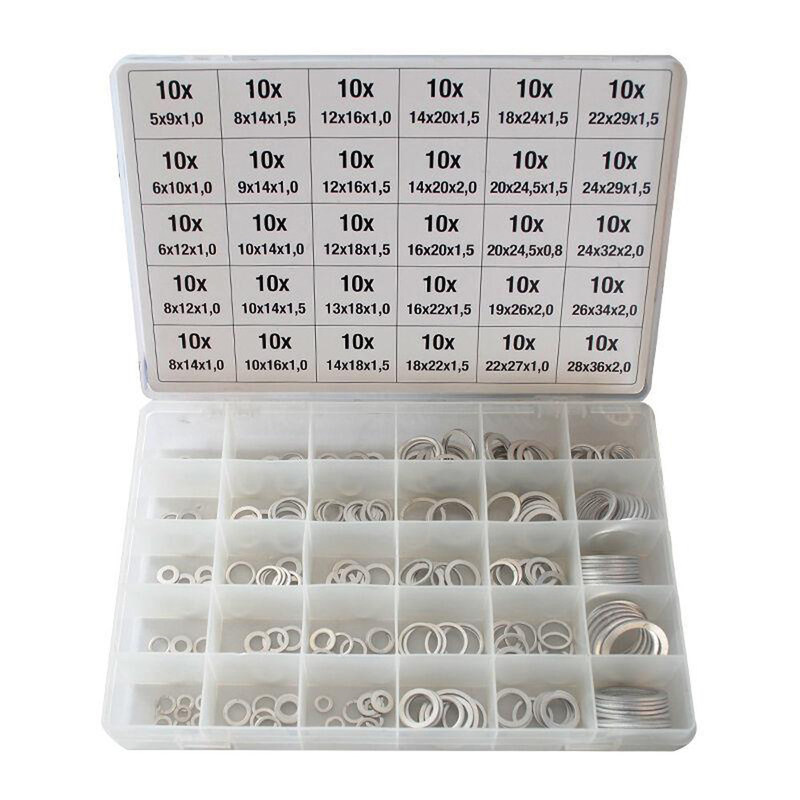 300pcs 30 Sizes Metric Aluminum Flat Ring Oil Drain Plug Washers