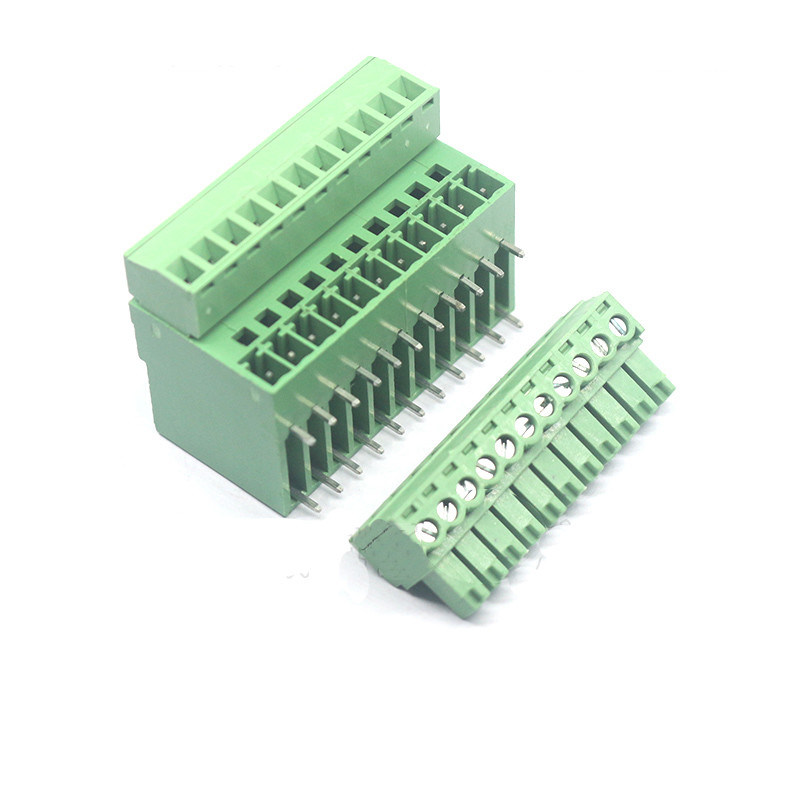 3.81mm Pitch Dual Row PCB Pluggable Screw Terminal Blocks Plug + Angle
