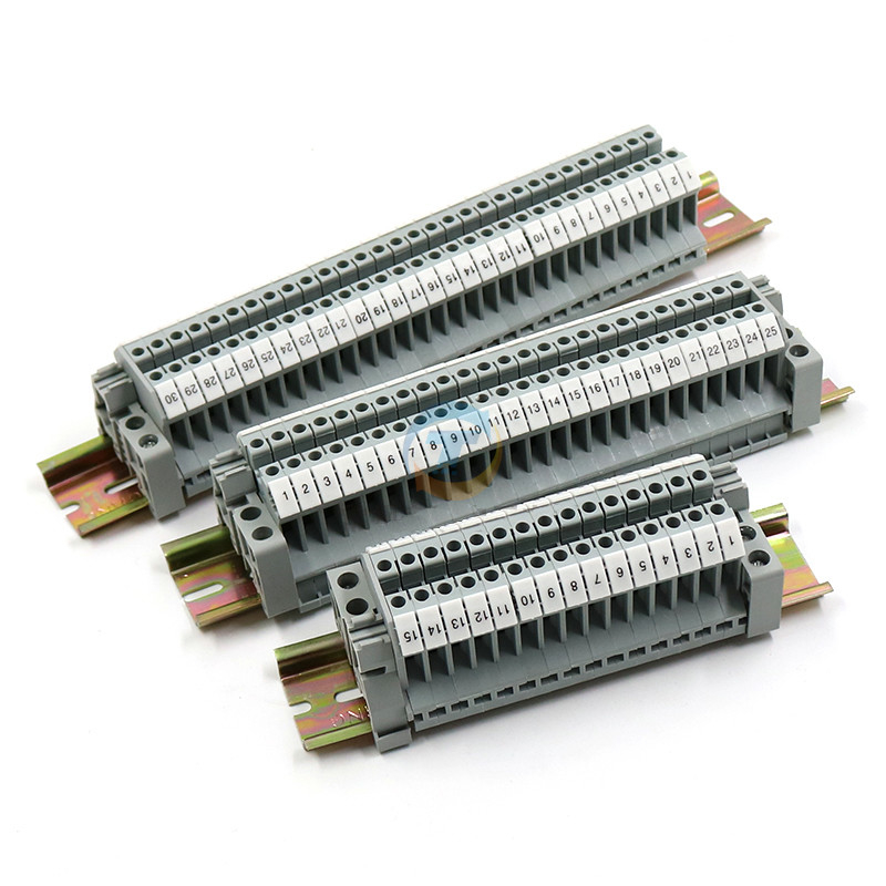 UK2.5B Screw Terminal Blocks Modular DIN Rail Mounted Strips 32A 690V