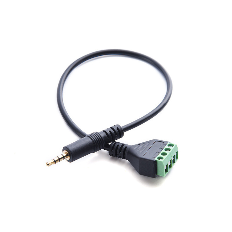 3.5mm 4-Pole Stereo Headphone Audio Male Plug to Screw Terminals Block Adapter Expansion Cable