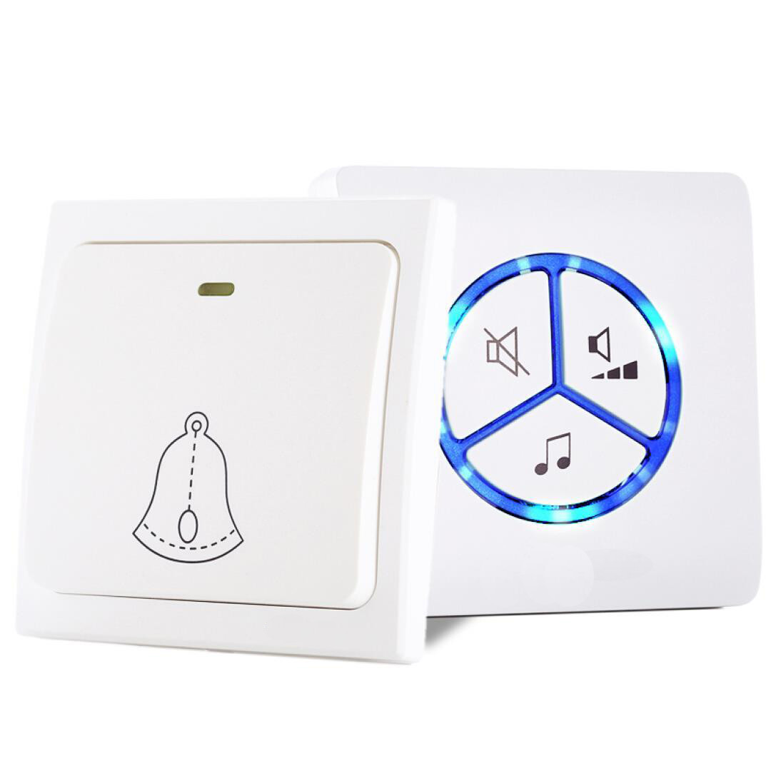 No Battery Wireless Door Bell Waterproof Plugin Wall Socket Push