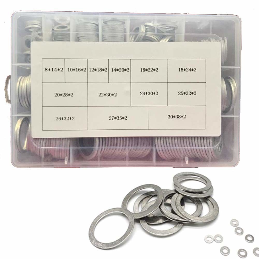 260pcs 13 Sizes Metric Aluminum Flat Ring Oil Drain Plug Washers