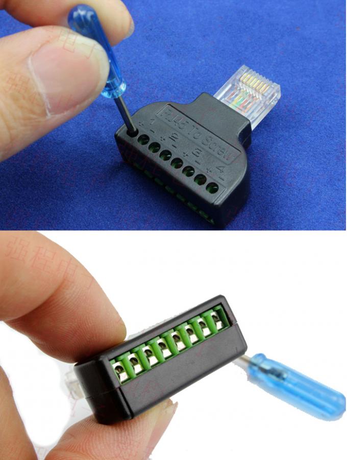 RJ45 Male 8P8C to 8 Pin Screw Terminal Block Adapter for CCTV Video