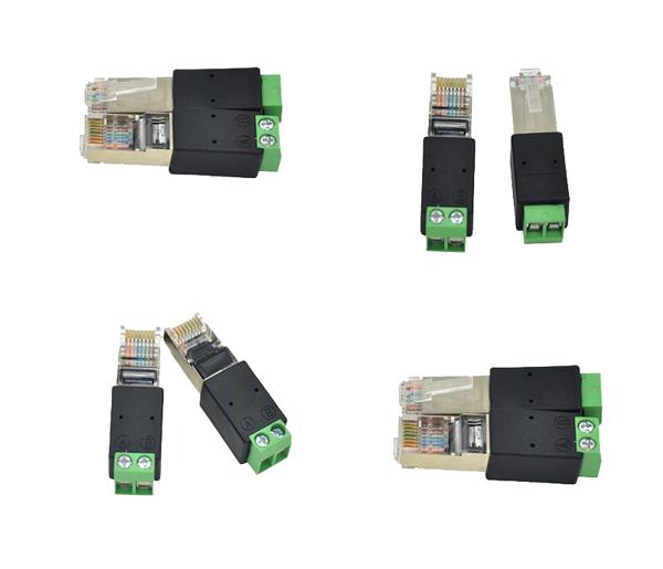 RJ45 Network Male 8P8C to RS485 Screw Terminal Block Adapter