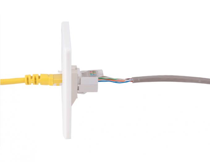 Dual Port RJ11 RJ45 Telephone Network Modular Jack Cat5E Quick Clamp ...