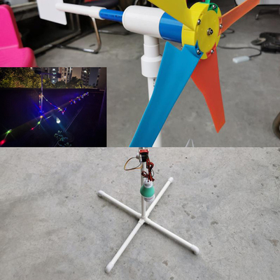 Garden Yard Rainbow Windmills Wind Turbine Weather Vane Spinner Power Generator With Led Strip Light