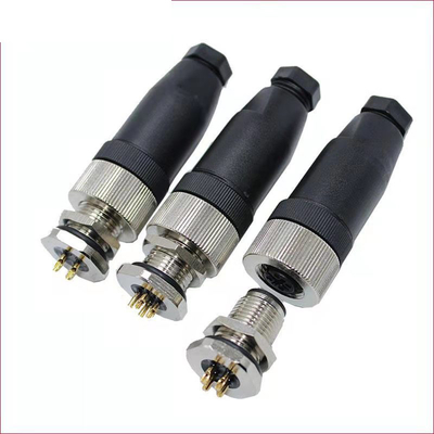 M12 Sensor Connector Waterproof Male Female Plug Screw Coupling 3 4 5 8 12 Pin A type Sensor Connectors