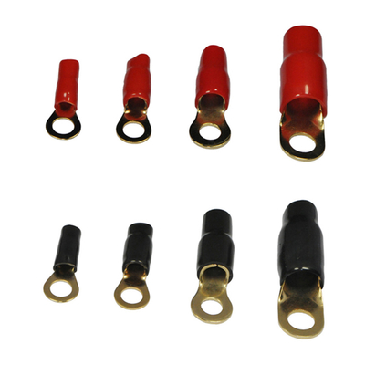 Audio Crimp Ring Terminal Gold Plated 0GA/ 2GA /4GA /6GA /8GA / 10GA