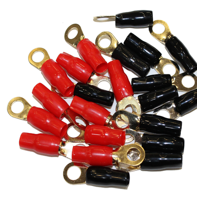 Audio Crimp Ring Terminal Gold Plated 0GA/ 2GA /4GA /6GA /8GA / 10GA