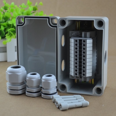 IP65 Waterproof Cable Junction Box 80*130*70mm with UK2.5B Din Rail Terminal Blocks set