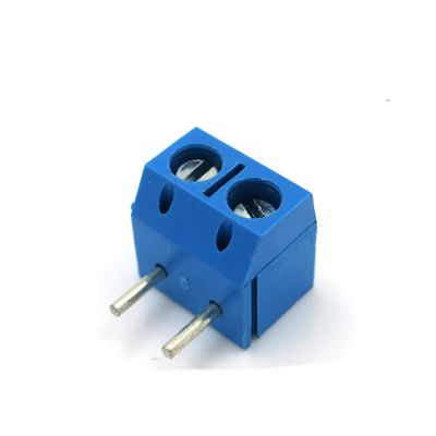 5.00mm Pitch PCB Mounted Screw Terminal Blocks Right Angle 2P to 20P Blue