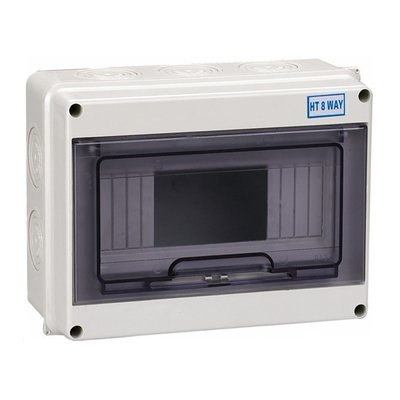 HT 8 Way IP65 Waterproof Outdoor Electrical Enclosure Distribution Plastic Switch Box Solar PV Combiner Box