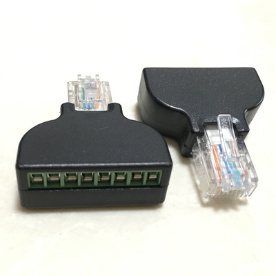 RJ45 Male 8P8C to 8 Pin Screw Terminal Block Adapter for CCTV Video Solution