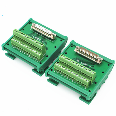 DB25 Single End Connectors D Sub 25 Pin Terminal Block Breakout Board DIN Rail Mounting