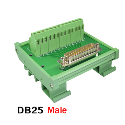 DB25 Single End Connectors D Sub 25 Pin Terminal Block Breakout Board DIN Rail Mounting