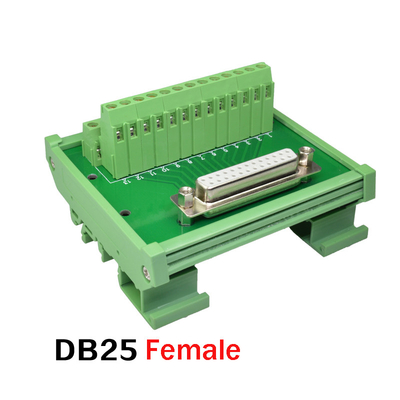 DB25 Single End Connectors D Sub 25 Pin Terminal Block Breakout Board DIN Rail Mounting