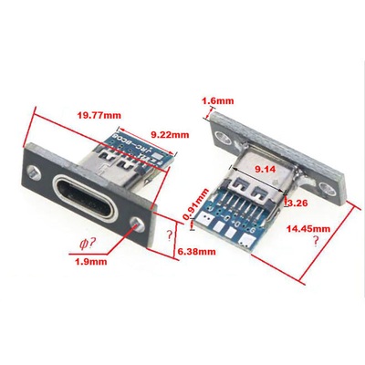 USB Type-C  4 Pin Female Jack 2.54mm Connector Breakout PCB Board Charge Port USB Socket Type C