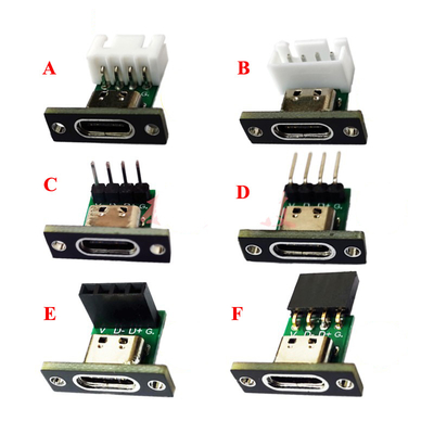 USB Type-C  4 Pin Female Jack 2.54mm Connector Breakout PCB Board Charge Port USB Socket Type C