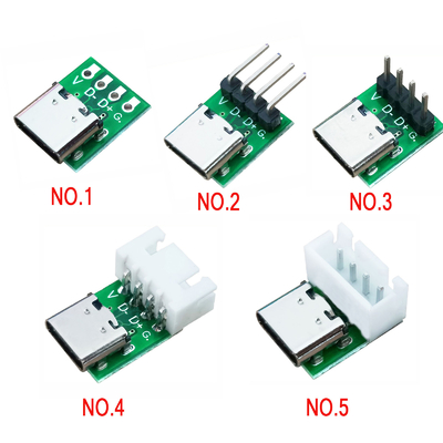 USB Type-C  4 Pin Female Jack 2.54mm Connector Breakout PCB Board Charge Port USB Socket Type C