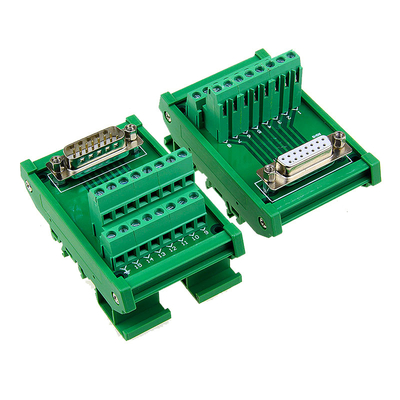 DB15 Single End Connectors D Sub 15 Pin Terminal Block Breakout Board DIN Rail