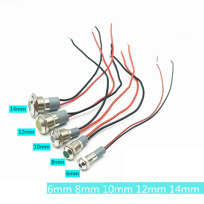 LED Indicator Light Power Signal Light Waterproof Pilot Lamp With Cable Mounting Hole 6mm 8mm 10mm to 25mm