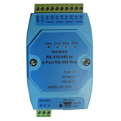 RS-232 / RS-485  to RS485 4 Port Distribution Hub Isolated Lightning Protection