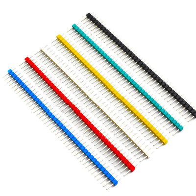 Colored 40 Pins 2.54mm Single Row  Straight Pin Header Male Connector Strip for Arduino