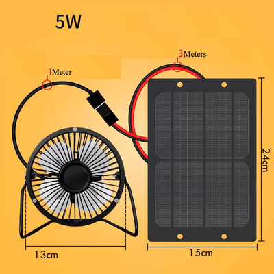 Solar Powered USB Fan Solar Panel Mini Portable Metal Fan Cooling Ventilation