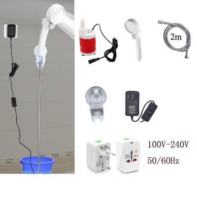 12V 20W Electric Submersible Pump Car Washer Handheld Faucet Set Outdoor Bath Camping Shower Kit