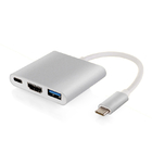 Type-C 3.1 to USB 3.0 HDMI Type C Female Charger Adapter 3 in 1 Charging Port Hub