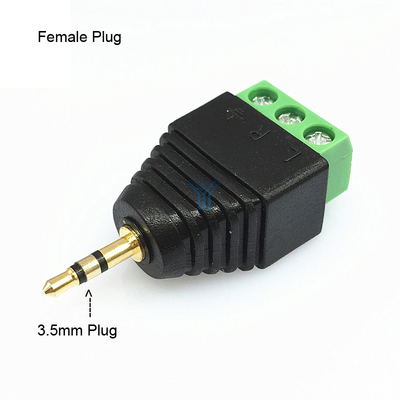 3.5mm 3-Pole Stereo Headphone Audio Male Jack Female Plug to Screw Terminal Block Adapter