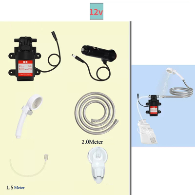 Outdoor Shower Kit 12V Car Handheld Camping Showers with Water Pump Washer handheld Faucet Kit