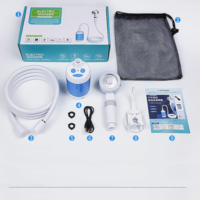 Outdoor Portable Electric Bath Kit Rechargeable Pump for Travel Caravan Van Camping Shower Pet Clean