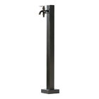 Garden Black Bibcok Water Taps Stainless Steel Standpipe Sqaure Watering Post 93cm Height