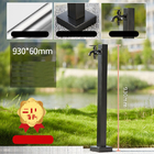 Garden Black Bibcok Water Taps Stainless Steel Standpipe Sqaure Watering Post 93cm Height