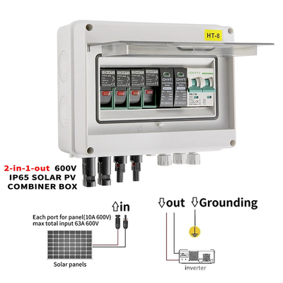 HT 8 Way IP65 Waterproof Outdoor Electrical Enclosure Distribution Plastic Switch Box Solar PV Combiner Box