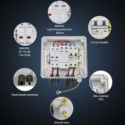 HT 8 Way IP65 Waterproof Outdoor Electrical Enclosure Distribution Plastic Switch Box Solar PV Combiner Box