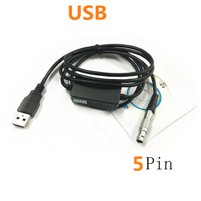 Data Cable DB-9 female to 5 Pin Aviation Connector for Leica 500 Series GPS to PC