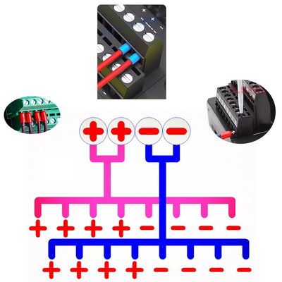 Digital Display DC 24V 8 Ways Power Source Wiring Distribution Splitter Terminal Blocks Breakout Board