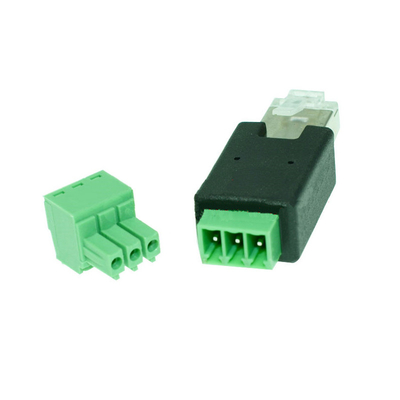 RJ45 Network Male 8P8C to 3 Pin Screw Terminal Block Adapter