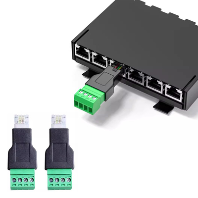 RJ11 6P4C Male Connector Modular Plugs to 4 Pin Screw Terminal Blocks Adapter