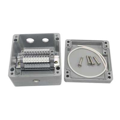 3 Ways Waterproof Aluminum Distribution Junction Box with UK2.5B Din Rail Terminal Blocks 120*120*82mm