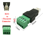 RJ12 6P6C Connectors Modular Plugs to 6 Pin Screw Terminal Blocks Adapter