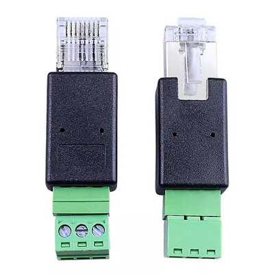 RJ45 Network Male 8P8C to 3 Pin Screw Terminal Block Adapter