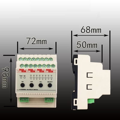 Smart Home Lighting Control Unit Relay Switch Module 8 Way 16A In Line With RS485 Modbus Protocol